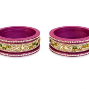 Buy Indian Traditional Bangles Set, Pink, Rhinestone Embellished, Bridal Wedding Jewellery