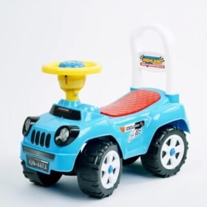 Highland Motorsports Ride-On Toy Car for Kids, Blue, QX-3372, with Steering Wheel and Backrest  Toys & Games